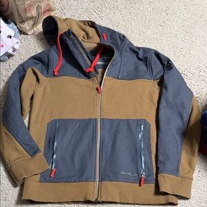 Eddie Bauer Brown and Red Hoodie